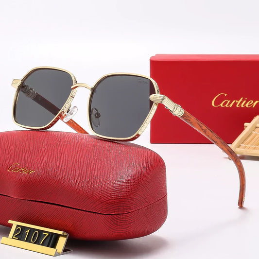 2025 Square Fashion Wooden Frame Sunglasses 2107