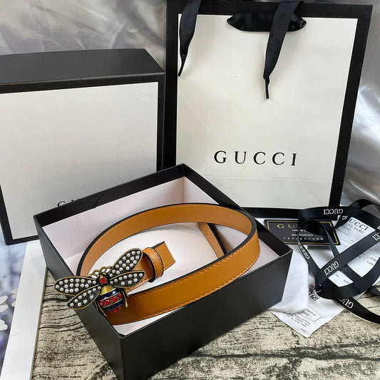 2025 belt 4 Colors bee lychee pattern double-sided belt