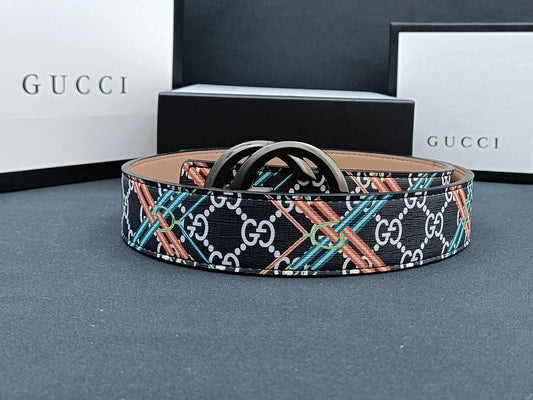 2025 3 Colors double G stripe calico belt