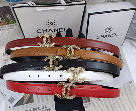 2025 5 Colors Double C Rhinestone Belt