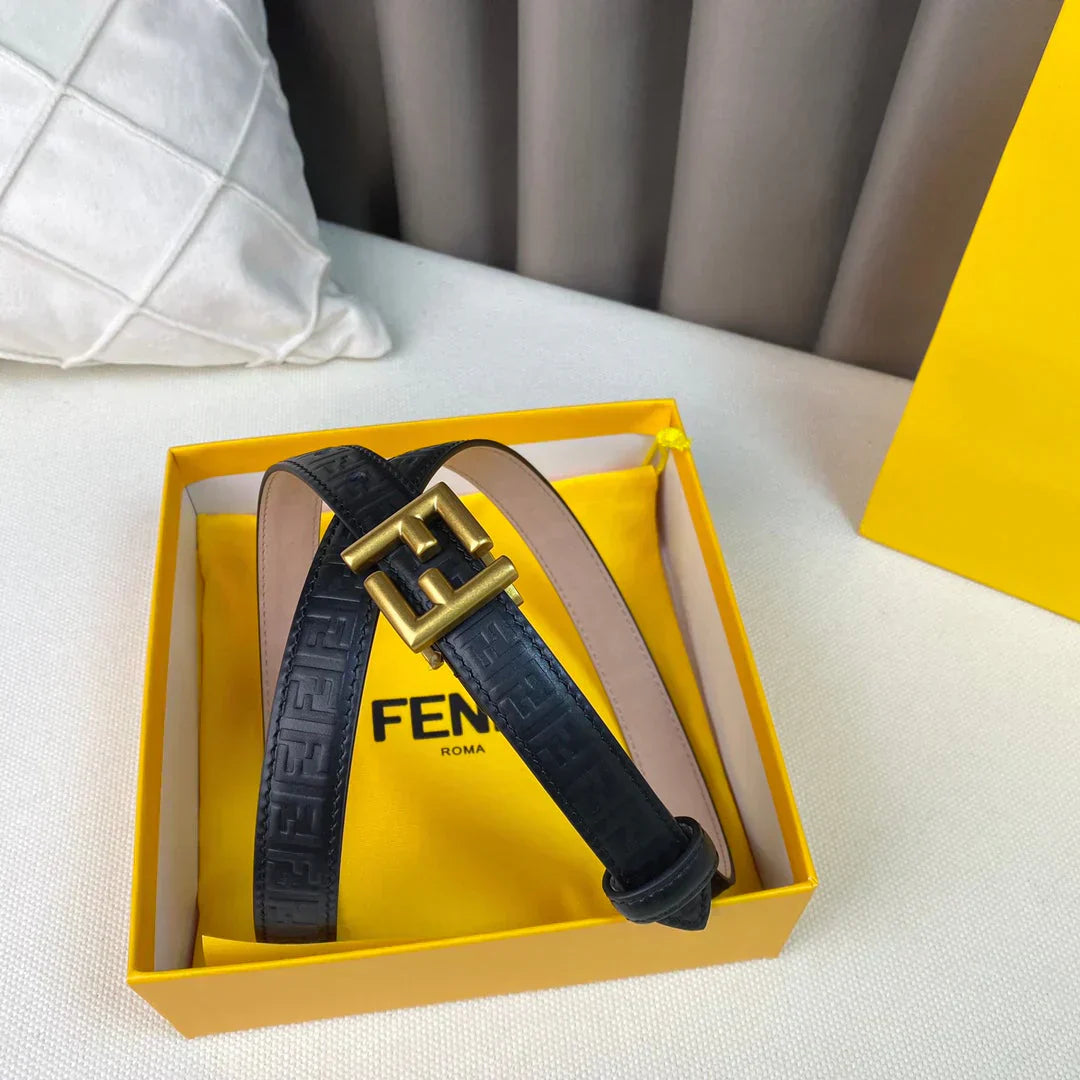 2025 2.0cm Women's New Belts Thin Belts with Rings and FF Buckles