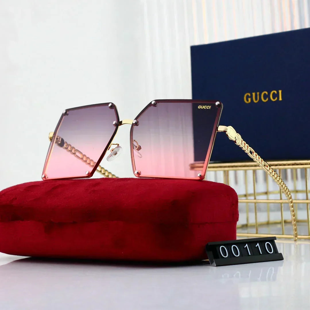 2025 Large frame rimless metal sunglasses