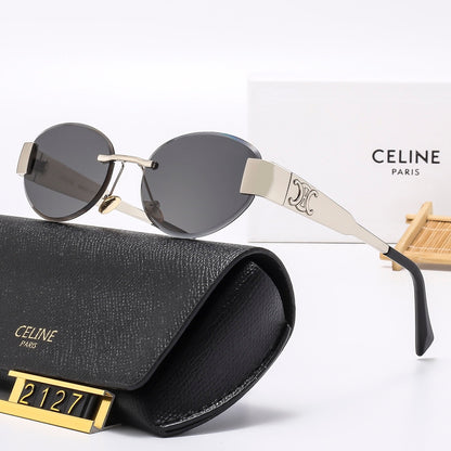 2025 Oval-frametone METAL SUNGLASSES