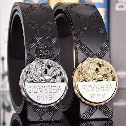 2025 2 Colors  printed letter leather belt