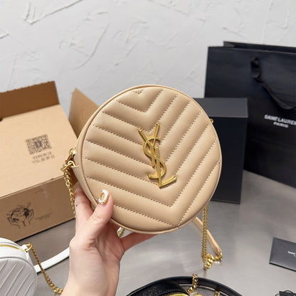 2025 Bag Fashion Ringer round cake leather bag