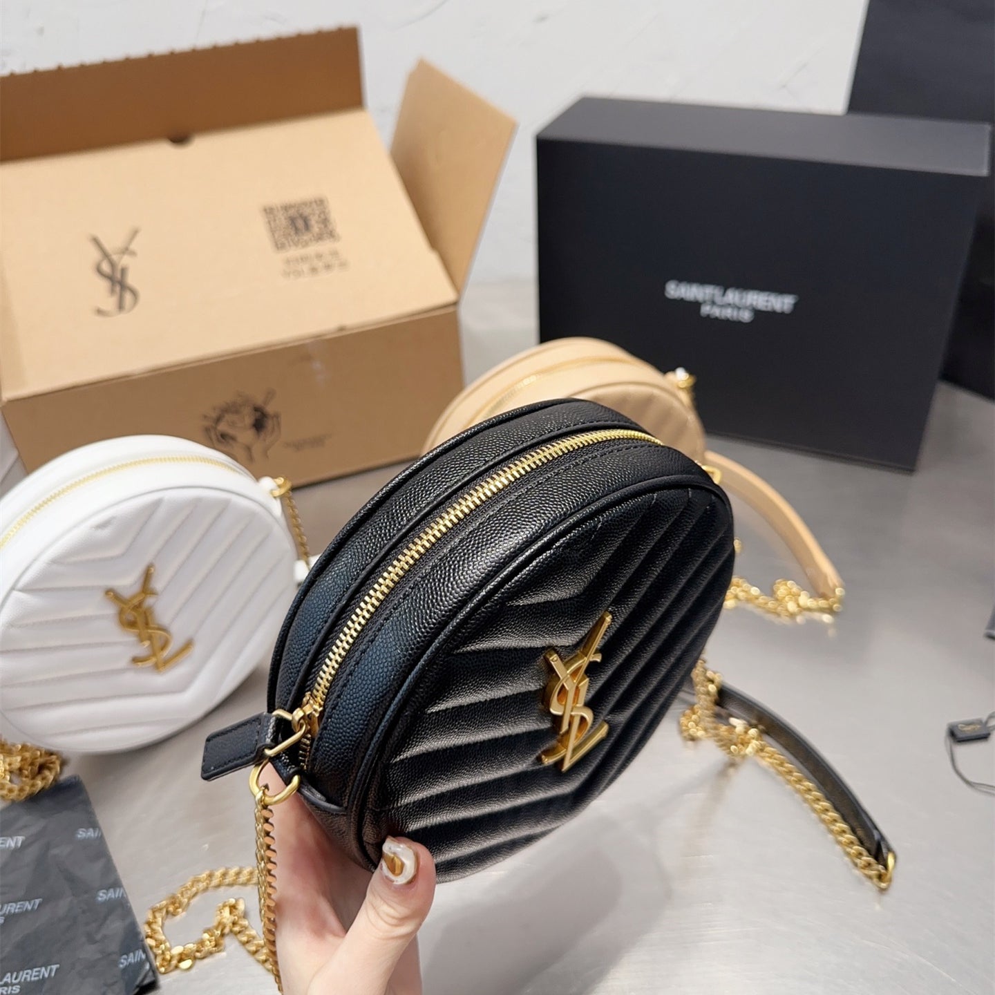 2025 Bag Fashion Ringer round cake leather bag