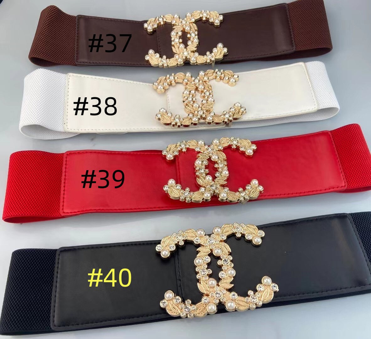 7CM elastic waistband, fashionable metal buckle dress suit jacket decoration belt