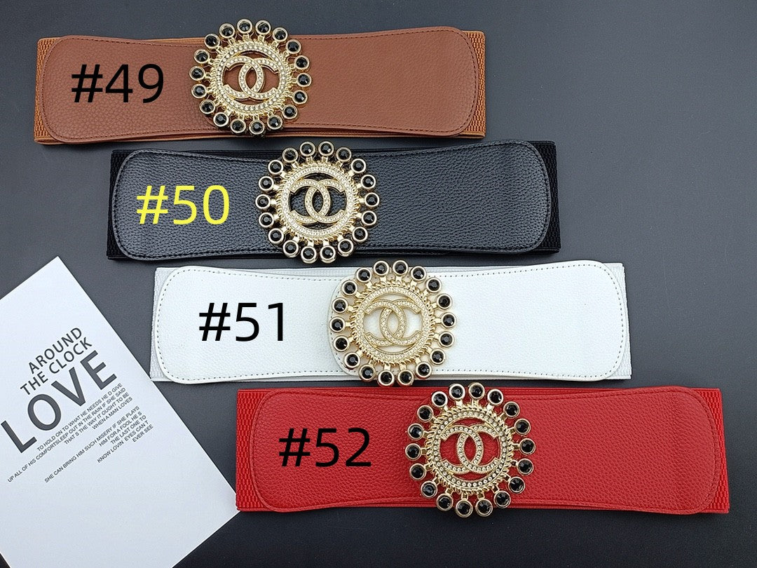 7CM elastic waistband, fashionable metal buckle dress suit jacket decoration belt