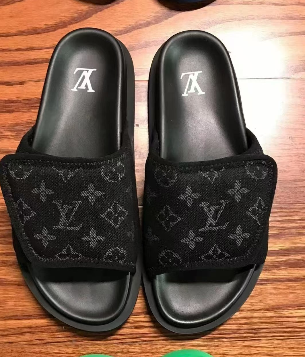 New style shoes slippers Velcro letter embossed