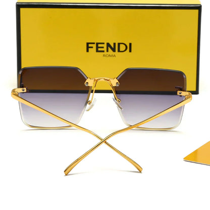 2025 Frameless metal large frame sunglasses