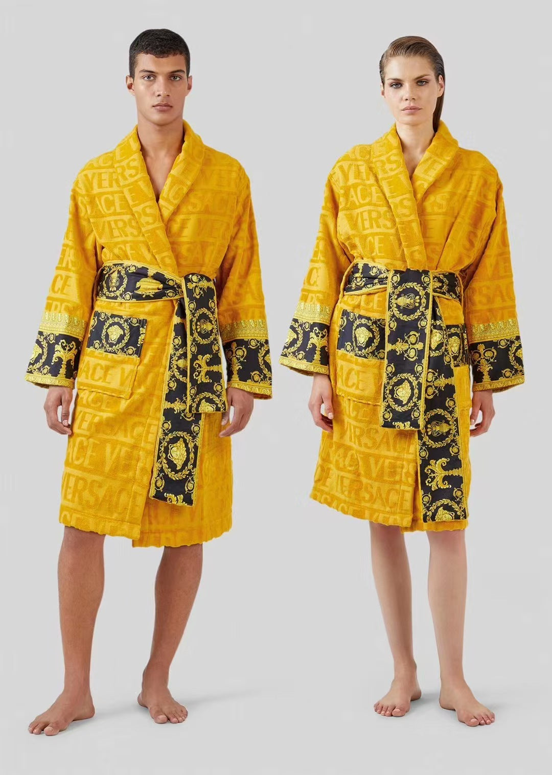 2025 pure cotton bathrobe absorbent four seasons wearable nightgown unisex T-shirt