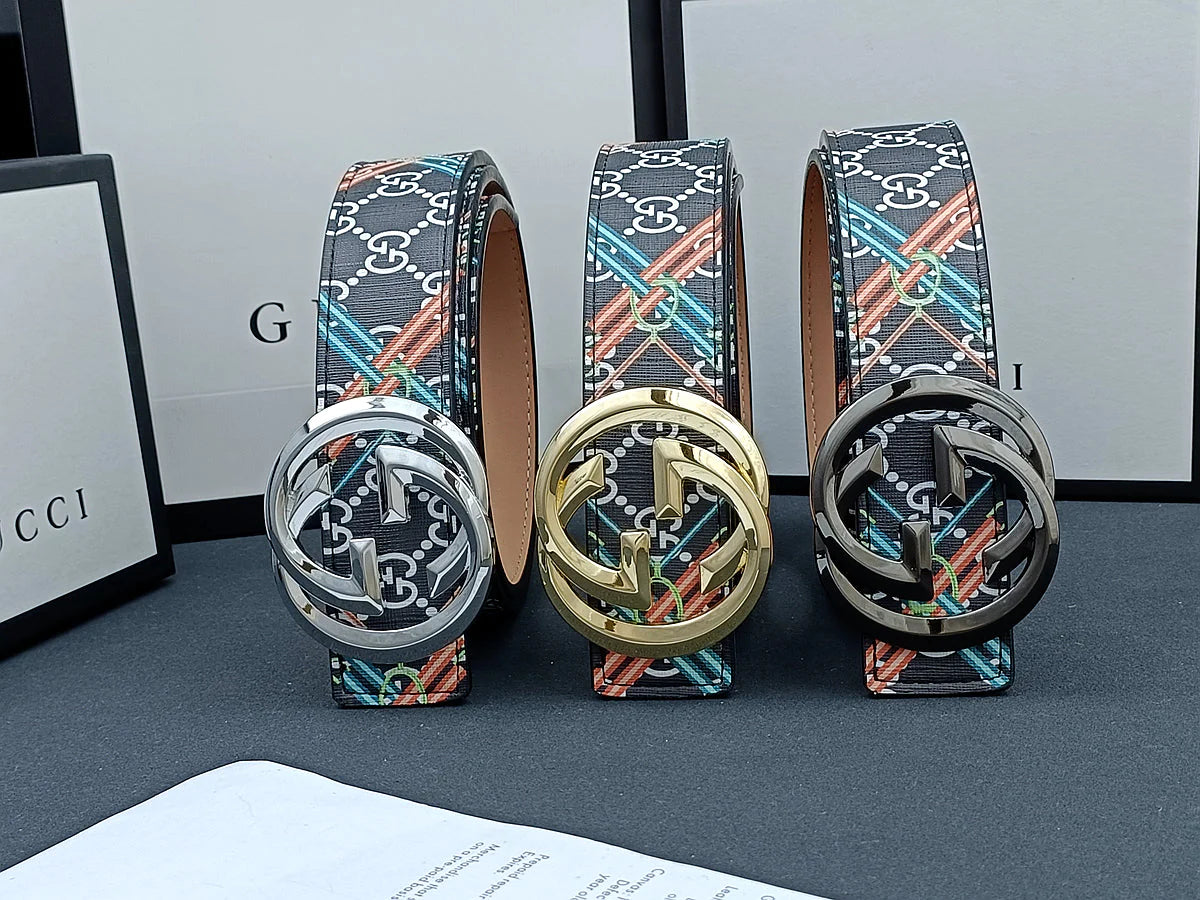 2025 3 Colors  double G stripe calico belt