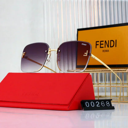 2025 Sunglasses  Large frame rimless metal sunglasses