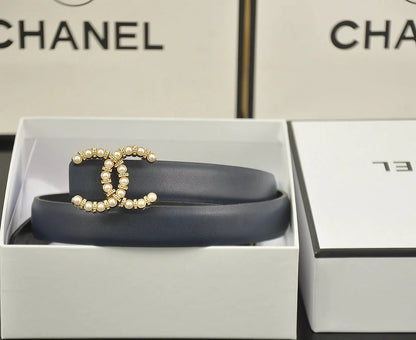 2025 6 color  double pearl rhinestone belt