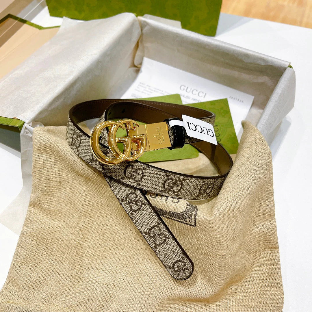 2025 Reversible belt with buckle, width 2.0cm