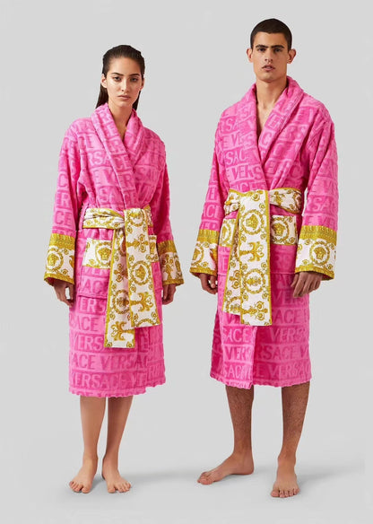 2025 pure cotton bathrobe absorbent four seasons wearable nightgown unisex T-shirt