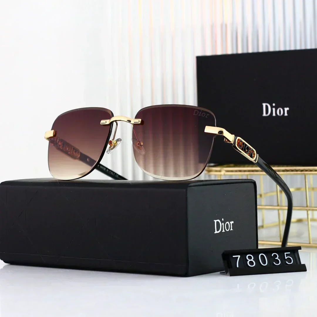 2025 Polygonal rimless cut-edge sunglasses