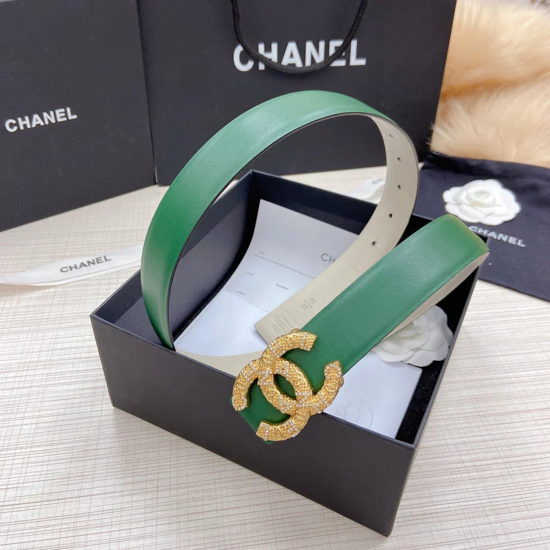 2025 Double-sided imported top layer calfskin plain weave belt Classic brick inlaid