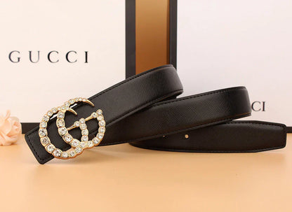 2025 2 Styles   Double G Rhinestone Belt