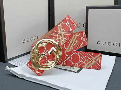 2025 3 Colors double G stripe calico belt Gender: general