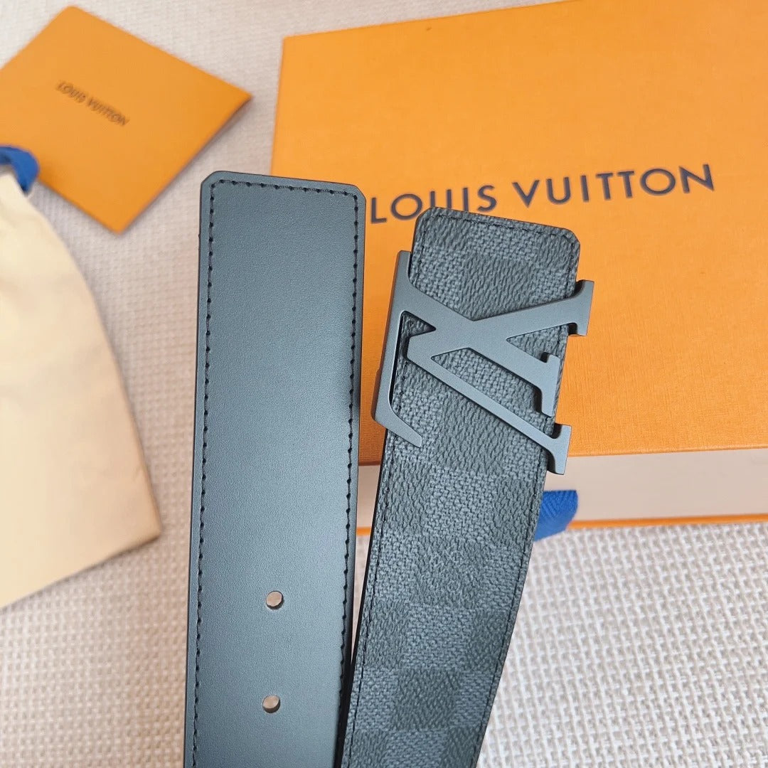 2025  classic black buckle black check men's belt