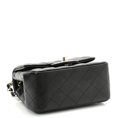 2025 Bag Lambskin Quilted Mini Square Flap Bag Black