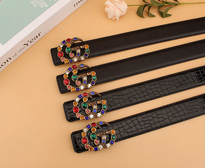 2025 2  double irregular colored diamond belts