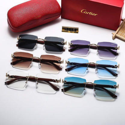 2025 Square frameless leopard head  Sunglasses 2215