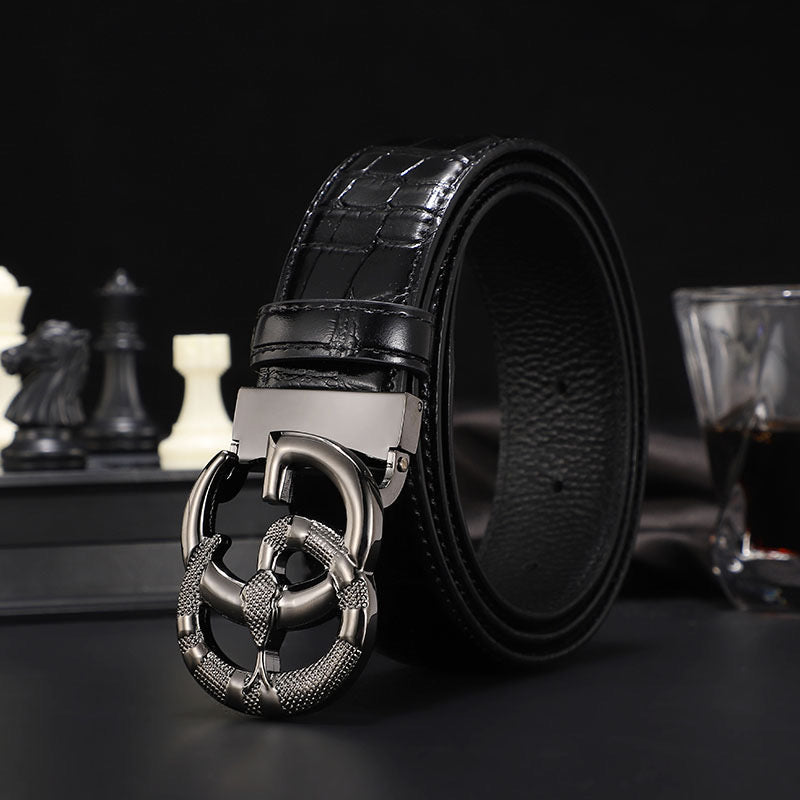 2025 3 Colors  printed letter leather belt