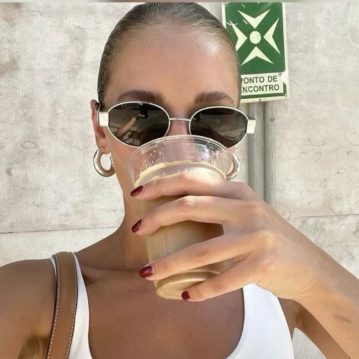 2025 Oval-frametone METAL SUNGLASSES