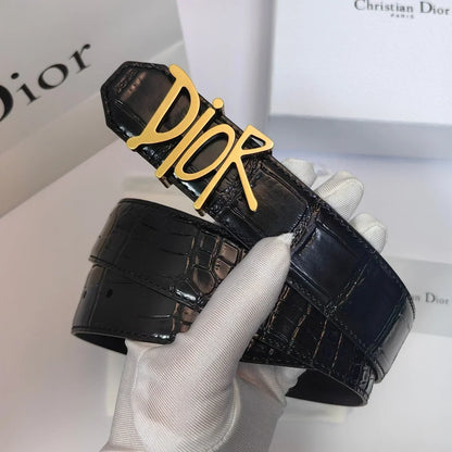 2025 Double-sided crocodile leather belt width 3.5cm