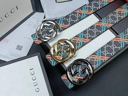 2025 3 Colors  double G stripe calico belt