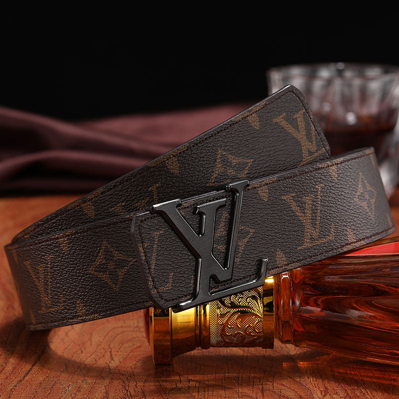 2025 3 Colors  printed letter leather belt