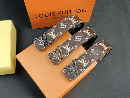 2025 belt 3 Colors four-leaf clover double shadow printed belt