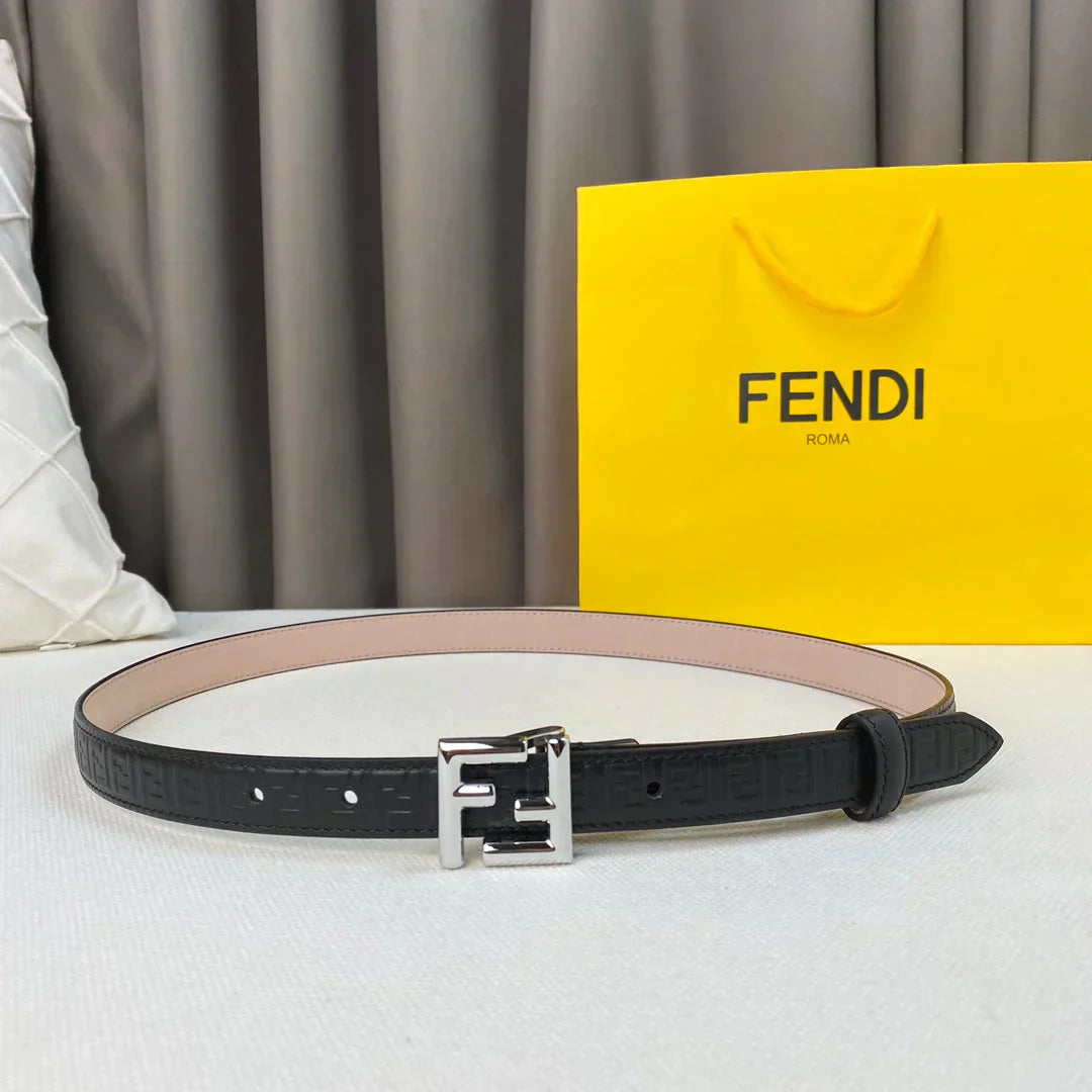 2025 2.0cm Women's New Belts Thin Belts with Rings and FF Buckles