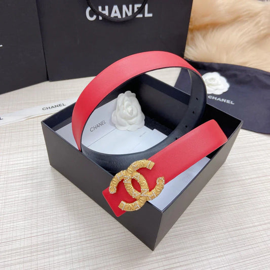 2025 Double-sided imported top layer calfskin plain weave belt Classic brick inlaid