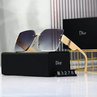 2025 Sunglasses  Frameless trimmed large frame sunglasses