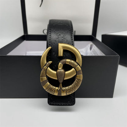 2025  Printed Letter Leather Belt
