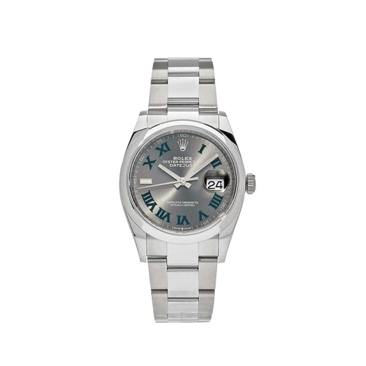 2025 Watch Datejust 126200 'Wimbledon' Stainless Steel Slate Dial