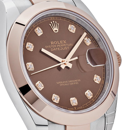 2025 Watch Datejust 126301 Rose Gold Stainless Steel Chocolate Diamond Dial (2023)