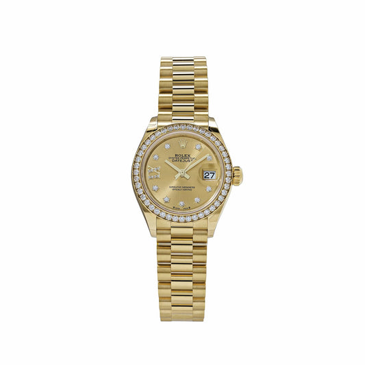 2025 Watch Datejust 279138RBR Yellow Gold Champagne Diamond Dial President (2022)