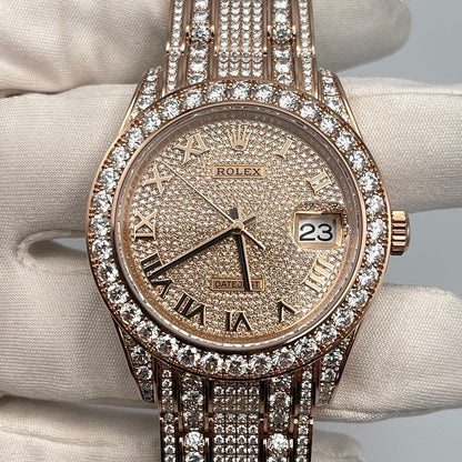 2025 Watch Datejust Pearlmaster 86405RBR Diamond Paved