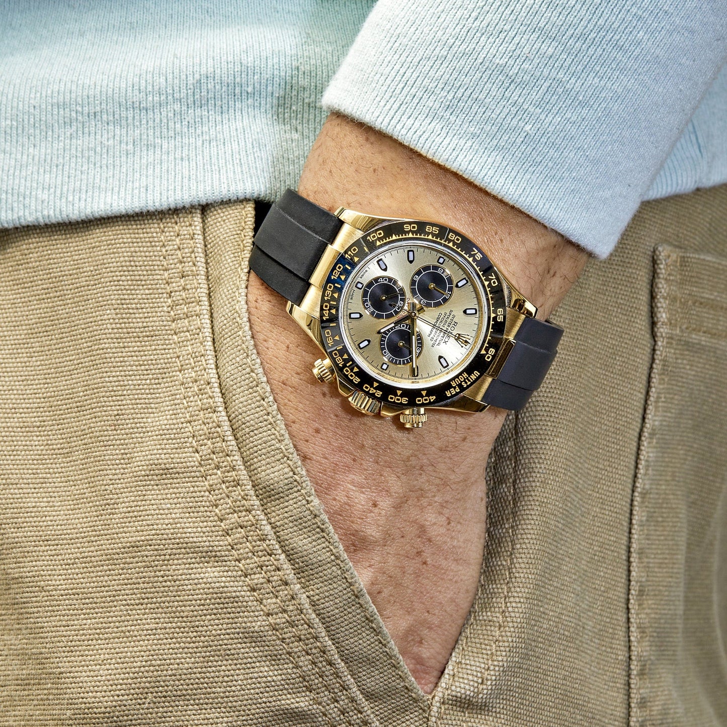 2025 Watch Daytona 116518LN Yellow Gold Champagne Black Dial (2022)