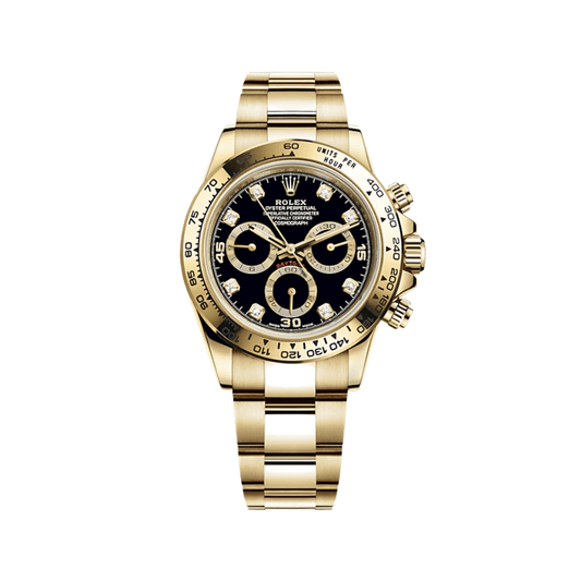 2025 Watch Daytona 116508 Yellow Gold Black Diamond Dial