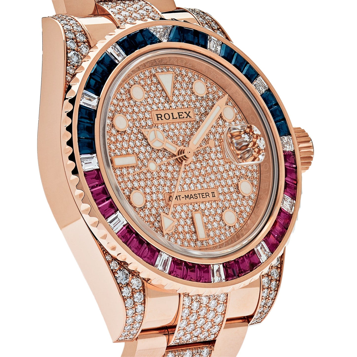 2025 Watch GMT-Master II 126755SARU Rose Gold Sapphire and Ruby Diamond Pave