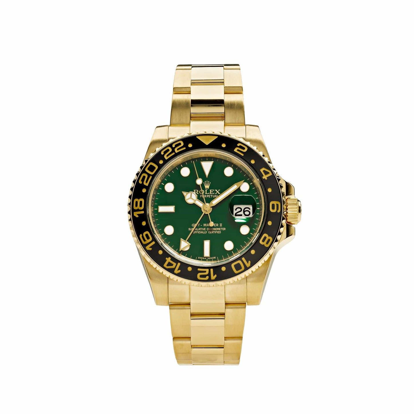 2025 Watch GMT-Master II 116718 Yellow Gold Green Dial Black Bezel