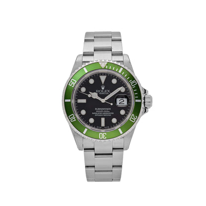 2025 Watch Submariner Date 16610LV 'Kermit' Bezel Flat 4 Stainless Steel Black Dial Oyster (2003)